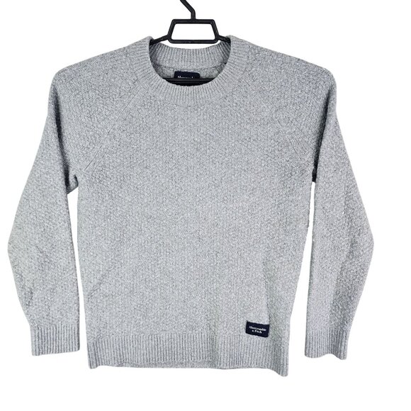 Mens Abercrombie & Fitch Gray Sweater Wool & Nylon Blend Crew Neck Long Sleeve S - Picture 1 of 10